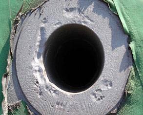 Corroded flange face